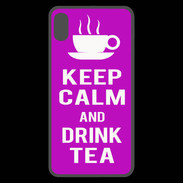 Coque  iPhone XS Max Premium Keep Calm Drink Tea Violet