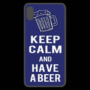 Coque  iPhone XS Max Premium Keep Calm Have a beer Bleu