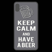 Coque  iPhone XS Max Premium Keep Calm Have a beer Gris