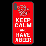 Coque  iPhone XS Max Premium Keep Calm Have a beer Rouge