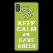 Coque  iPhone XS Max Premium Keep Calm Have a beer Vert pomme