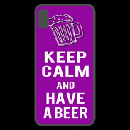 Coque  iPhone XS Max Premium Keep Calm Have a beer Violet