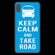 Coque  iPhone XS Max Premium Keep Calm Take Road Cyan