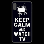 Coque  iPhone XS Max Premium Keep Calm Watch TV Noir