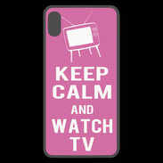 Coque  iPhone XS Max Premium Keep Calm Watch TV Rose