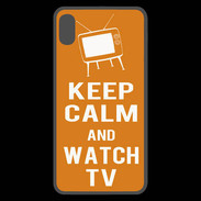 Coque  iPhone XS Max Premium Keep Calm Watch TV Orange