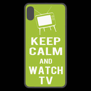 Coque  iPhone XS Max Premium Keep Calm Watch TV Vert pomme