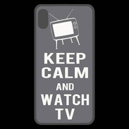 Coque  iPhone XS Max Premium Keep Calm Watch TV Gris