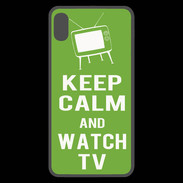 Coque  iPhone XS Max Premium Keep Calm Watch TV Vert