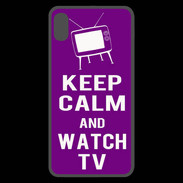 Coque  iPhone XS Max Premium Keep Calm Watch TV Violet