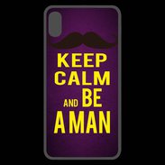 Coque  iPhone XS Max Premium Keep Calm Be a Man Violet