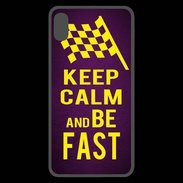 Coque  iPhone XS Max Premium Keep Calm and Be Fast Violet