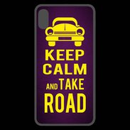 Coque  iPhone XS Max Premium Keep Calm and Take o road 2 Violet