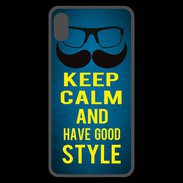Coque  iPhone XS Max Premium Keep Calm and Have a good Style Bleu