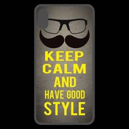 Coque  iPhone XS Max Premium Keep Calm and Have a good Style Gris