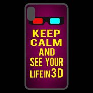 Coque  iPhone XS Max Premium Keep Calm and See your life 3D Rose