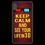 Coque  iPhone XS Max Premium Keep Calm and See your life 3D Rouge