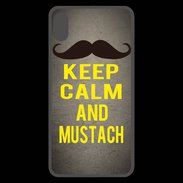 Coque  iPhone XS Max Premium Keep Calm and Mustach Gris
