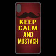 Coque  iPhone XS Max Premium Keep Calm and Mustach Rouge