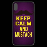Coque  iPhone XS Max Premium Keep Calm and Mustach Violet