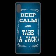 Coque  iPhone XS Max Premium Keep Calm and Take Jack Bleu