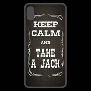 Coque  iPhone XS Max Premium Keep Calm and Take Jack Gris