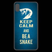 Coque  iPhone XS Max Premium Keep Calm and Be a Snake bleu