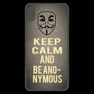 Coque  iPhone XS Max Premium Keep Calm and Be Anonymous Gris