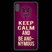 Coque  iPhone XS Max Premium Keep Calm and Be Anonymous Rose