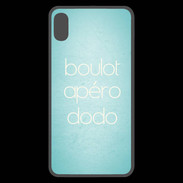 Coque  iPhone XS Max Premium Boulot Apéro Dodo Turquoise ZG