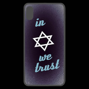 Coque  iPhone XS Max Premium In Judaïsme We trust Bleu ZG 