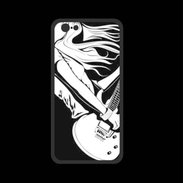 Coque  Iphone 8 PREMIUM Musicienne guitare électrique en noir et blanc
