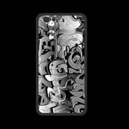 Coque  Iphone 8 PREMIUM graffiti seamless background en noir et blanc