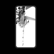 Coque  Iphone 8 PREMIUM Avion de chasse F18 en noir et blanc