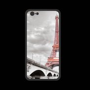 Coque  Iphone 8 PREMIUM Tour Eiffel rouge sur fond en noir et blanc