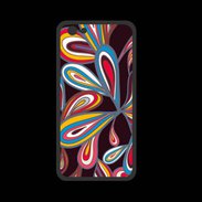 Coque  Iphone 8 PREMIUM Flower power sur fond noir
