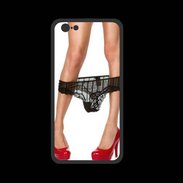Coque  Iphone 8 PREMIUM Escarpins rouges vernis lingerie dentelle noire sexy