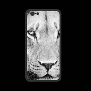 Coque  Iphone 8 PREMIUM Lion en noir et blanc