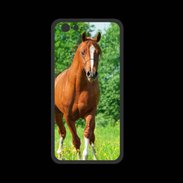Coque  Iphone 8 PREMIUM Cheval arabe robe marron et blanche