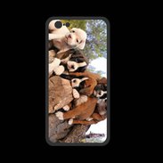 Coque  Iphone 8 PREMIUM Chiots Boxer sur un tronc d''arbre