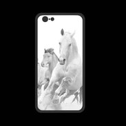 Coque  Iphone 8 PREMIUM Chevaux en noir et blanc