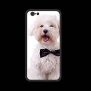 Coque  Iphone 8 PREMIUM Bichon avec noeud papillon