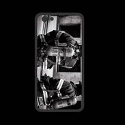 Coque  Iphone 8 PREMIUM Pompiers en noir et blanc