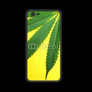 Coque  Iphone 8 PREMIUM Feuille de cannabis sur fond jaune