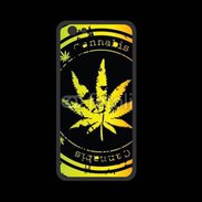 Coque  Iphone 8 PREMIUM Grunge stamp with marijuana leaf