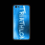 Coque  Iphone 8 PREMIUM Triathlon sur fond bleu