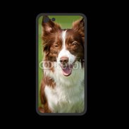 Coque  Iphone 8 PREMIUM Chien Colley marron et blanc