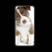 Coque  Iphone 8 PREMIUM Chiot Colley marron et blanc
