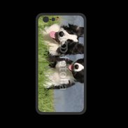 Coque  Iphone 8 PREMIUM Chien Border Collie noir et blanc