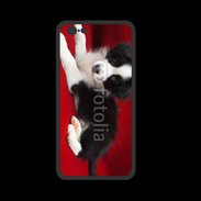Coque  Iphone 8 PREMIUM Chiot noir et blanc 5